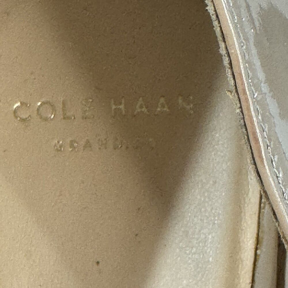 Cole Haan Size 11 Grand Zero Beige Patent Leather Pumps | Classic Stiletto Heels - Picture 2 of 8